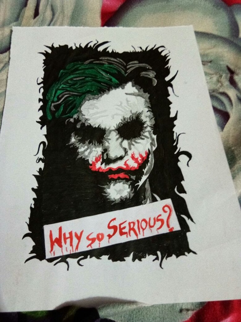 Joker black and white artwork