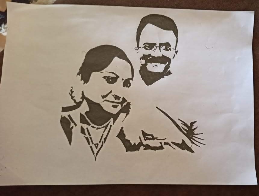 Portrait stencil artwork